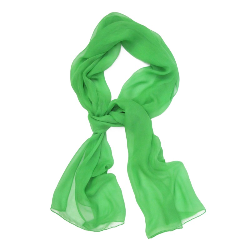 Scarf 180 plain silk chiffon, rolled finish by sophie guyot silks in lyon france
