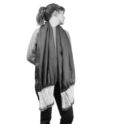 Scarf bouplibou maxi two tones in silk twill, pleated and dyed by sophie guyot soieries in Lyon, France