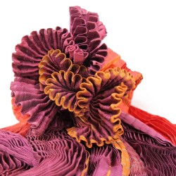 Plicatwill pleated full lenght scarf multicolor in silk twill made by sophie guyot silks in Lyon France