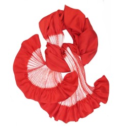 Maxi stole plissenpli pleated silk twill dyed and made by sophie guyot silks design in Lyon France