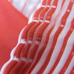 Maxi stole plissenpli pleated silk twill dyed and made by sophie guyot silks design in Lyon France