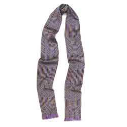 Narrow jacquard woven scarf wool silk kinetic collection made in Lyon France sophie guyot silk design