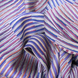 Narrow jacquard woven scarf wool silk kinetic collection made in Lyon France sophie guyot silk design