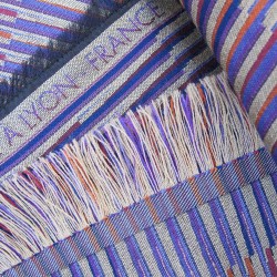 Narrow jacquard woven scarf wool silk kinetic collection made in Lyon France sophie guyot silk design