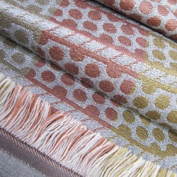 Woven jacquard scarf pop circuit collectiion silk & wool mini size made in Lyon France by sophie guyot silks