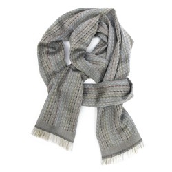 Woven scarf pop circuit collection silk & wool mini size made in Lyon France by sophie guyot silks