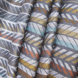 Woven scarf pop circuit silk & wool mini size made in Lyon France by sophie guyot silks