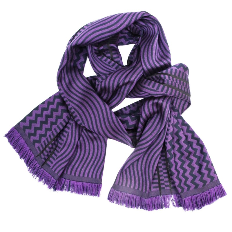 Midi woven scarf silk wool kinetic collection  made in Lyon France sophie guyot silks lyon france