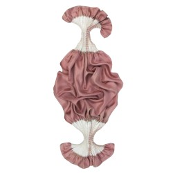 Foulard court plissé minipli bicolore en twill de soie quadrillé, fabriqué par sophie guyot soieries à Lyon en France