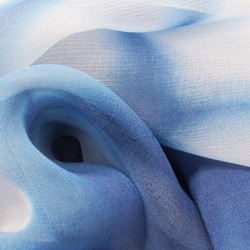 Long and light silk chiffon scarf dyed itajime shibori pattern made in lyon france