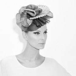 bibi hat pleated organza silk  made in lyon france sophie guyot accessory fashion design