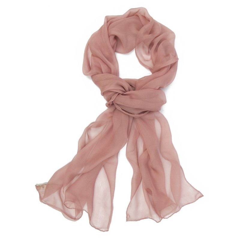 Scarf 180 plain silk chiffon, rolled finish by sophie guyot silks in lyon france