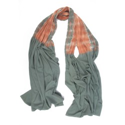 Baobab scarf pleated and dyed silk noil, made by sophie guyot silks in Lyon, France