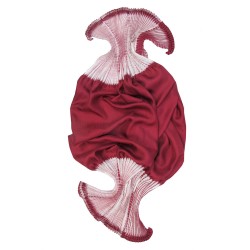 Coulipli two-tone short scarf in silk twill pleated and dyed by sophie guyot silks in Lyon France