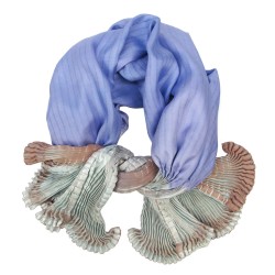 Scarf Coulipli pleated silk twill craftly made in lyon  by sophie guyot silk design