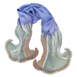 Scarf Coulipli pleated silk twill craftly made in lyon  by sophie guyot silk design