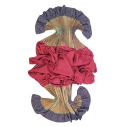 Étole plissenpli maxi multicolore en twill de soie plissé et teint, fabriqué à lyon france sophie guyot soieries