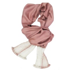 Scarf bouplibou midi, two tones in silk twill, pleated and dyed by sophie guyot soieries in Lyon, France