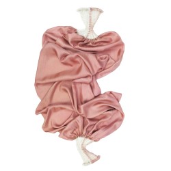 Scarf bouplibou midi, two tones in silk twill, pleated and dyed by sophie guyot soieries in Lyon, France