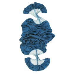 Scarf plissenpli midi, two tones in silk twill, pleated and dyed by sophie guyot soieries in Lyon, France