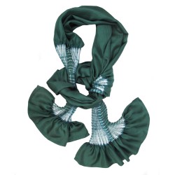 Scarf plissenpli midi, two tones in silk twill, pleated and dyed by sophie guyot soieries in Lyon, France