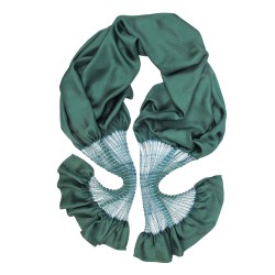 Scarf plissenpli midi, two tones in silk twill, pleated and dyed by sophie guyot soieries in Lyon, France