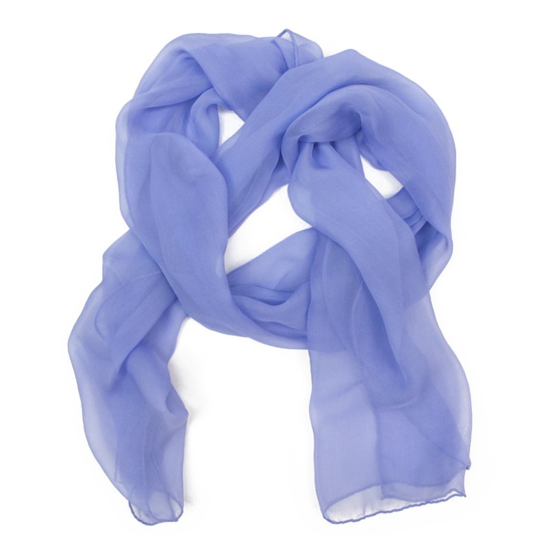 Scarf 180 plain silk chiffon, rolled finish by sophie guyot silks in lyon france
