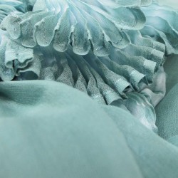 Scarf coplicot, two tones in silk chiffon white and one colour, pleated and dyed by sophie guyot soieries in Lyon, France