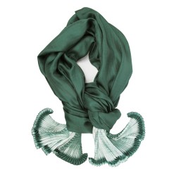 Scarf bouplibou maxi two tones in silk twill, pleated and dyed by sophie guyot soieries in Lyon, France