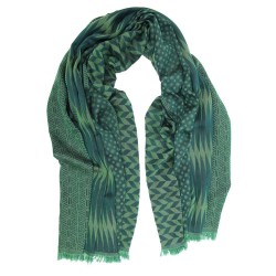 Maxi woven scarf, silk and cotton, made in Lyon France by sophie guyot fashion silk design planetarium