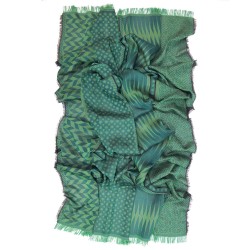 Maxi woven scarf, silk and cotton, made in Lyon France by sophie guyot fashion silk design planetarium