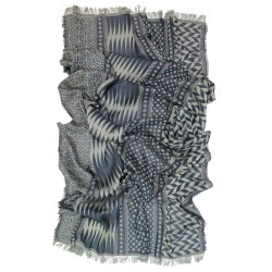 Maxi woven scarf, silk and cotton, made in Lyon France by sophie guyot fashion silk design planetarium