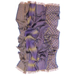 Maxi woven scarf, silk and cotton, made in Lyon France by sophie guyot fashion silk design planetarium