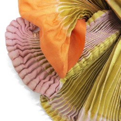 Scarf Coulipli pleated silk twill craftly made in lyon  by sophie guyot silk design