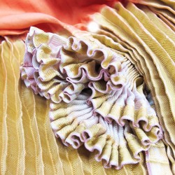 Scarf Coulipli pleated silk twill craftly made in lyon  by sophie guyot silk design