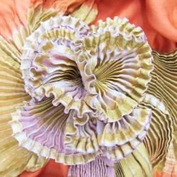 Scarf Coulipli pleated silk twill craftly made in lyon  by sophie guyot silk design