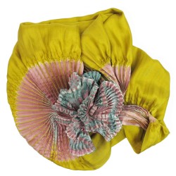 Scarf Coulipli pleated silk twill craftly made in lyon  by sophie guyot silk design