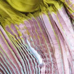 Scarf Coulipli pleated silk twill craftly made in lyon  by sophie guyot silk design