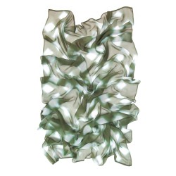 Long and light silk chiffon scarf dyed itajime shibori pattern made in lyon france