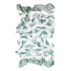 Long and light silk chiffon scarf dyed itajime shibori pattern made in lyon france