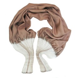 Short pleated scarf in silk twill made in lyon france design by sophie guyot