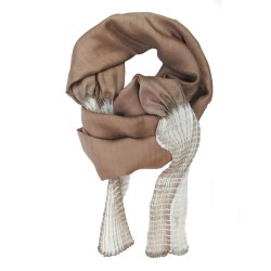 Short pleated scarf in silk twill made in lyon france design by sophie guyot