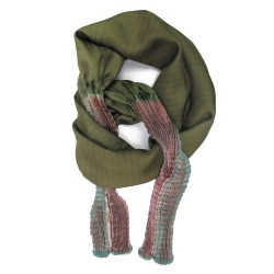 foulard court plitwillpli sergé de soie plissé multicolore sophie guyot soies création accessoire