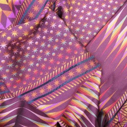 Maxi scarf kinetic silk & wool planetarium made in Lyon France by sophie guyot silk design fashion and accessory