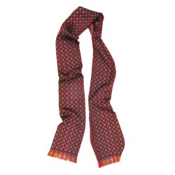 Long & Narrow jacquard woven scarf wool silk planetarium made in Lyon France sophie guyot silk design