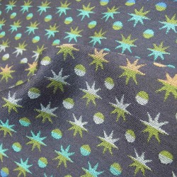 Long & Narrow jacquard woven scarf wool silk planetarium made in Lyon France sophie guyot silk design