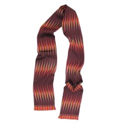 Long & Narrow jacquard woven scarf wool silk planetarium made in Lyon France sophie guyot silk design