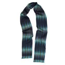 Long & Narrow jacquard woven scarf wool silk planetarium made in Lyon France sophie guyot silk design