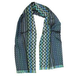 Midi woven scarf silk wool planetarium collection  made in Lyon France sophie guyot silks lyon france