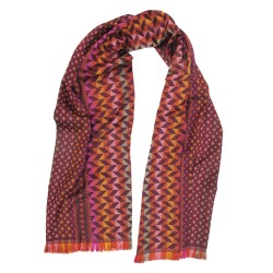 Midi woven scarf silk wool planetarium collection  made in Lyon France sophie guyot silks lyon france